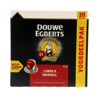 Douwe Egberts Koffiecapsules Lungo 6 Original, 1x20st